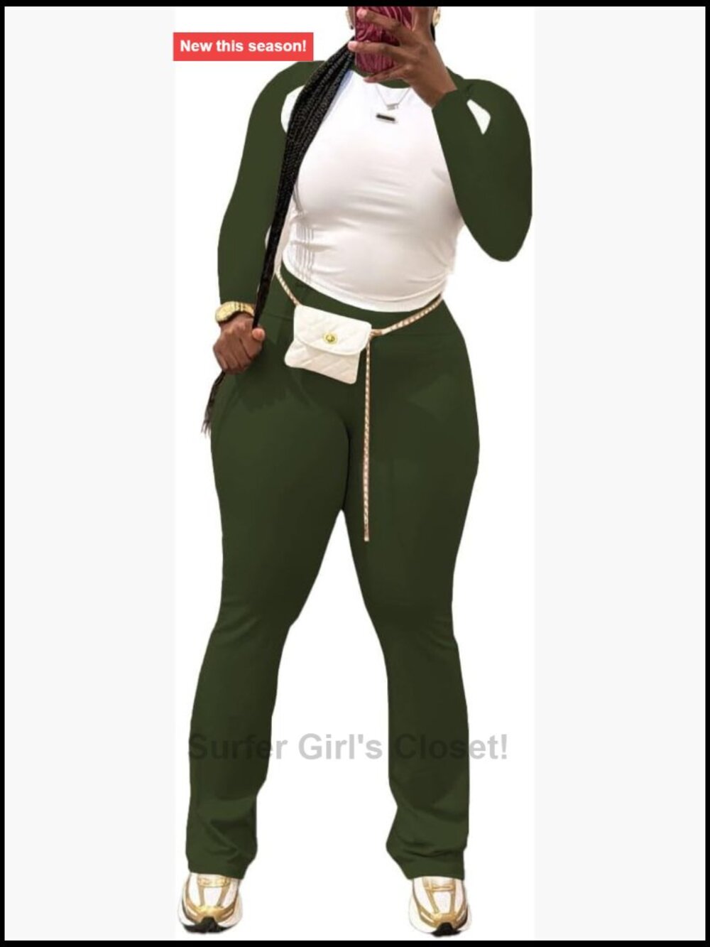 2 Piece Tracksuit Set Long Sleeve Top & High-Waisted Sweatpants Workout Outfit